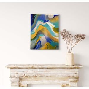 Titled Waves of Serenity 16 x 20 Acrylic Abstract Art Painting on Canvas